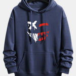Dissolving Evil Smiley Face Print Relax Fit Hoodie