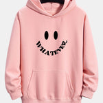 Smiley Face Slogan Print Relax Fit Hoodie