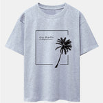 Los Angeles Palm Trees Print Drop Shoulder Oversize T-Shirt