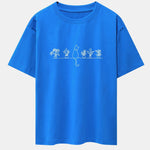 Cat Potted Plant Print Drop Shoulder Oversize T-Shirt