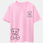 Bear line Print Drop Shoulder Oversize T-Shirt