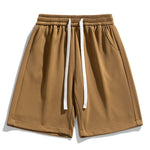Basic Textured Drawstring Shorts