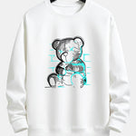 Simple Bear Print Relax Fit Sweatshirt
