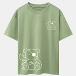 Bear Print Drop Shoulder Oversize T-Shirt