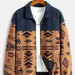 Aztec Print Patchwork Teddy Fleece Coat