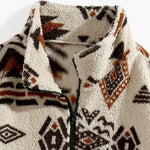 Quarter Zip Aztec Print Teddy Sweatshirt