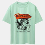 California Angel Print Drop Shoulder Oversize T-Shirt