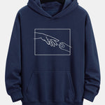 Hand And Cat Paw Print Relax Fit Hoodie