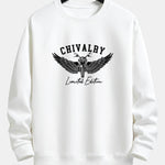 Wings Motorcycle Print Relax Fit Sweatshirt