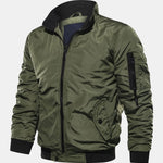 Quilted Lined Funnel Neck Bomber Jacket