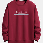 Stripe Paris Slogan Print Relax Fit Sweatshirt