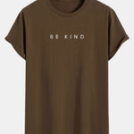 Be Kind Slogan Print Cotton Arc Hem T-Shirt
