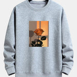 Sunset Rose Print Relax Fit Sweatshirt