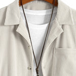 Long Sleeve Corduroy Cuban Collar Shirt