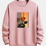 Sunset Rose Print Relax Fit Sweatshirt