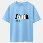 Friend Cat Print Drop Shoulder Oversize T-Shirt