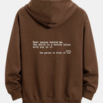Slogan Print Relax Fit Hoodie