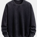 Relax Fit Washed Distressed Sweatshirt