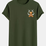 Smiley Bear Print Cotton Arc Hem T-Shirt
