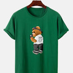 Selfie Bear Print Print T-Shirt
