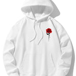 Rose Print Cotton Blend Hoodie