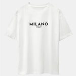 Milano Italy Print Drop Shoulder Oversize T-Shirt
