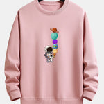 Planet Astronaut Print Relax Fit Sweatshirt