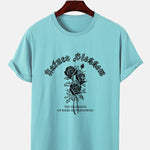 Gothic Style Rose Print T-Shirts