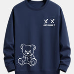 Bear Slogan Print Relax Fit Sweatshirt