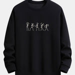 Dancing Skull Print Relax Fit Sweatshirt