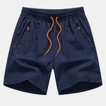 Solid Zip Pocket Swim Shorts