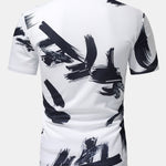 Brushstroke Print Polo Shirt