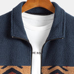 Aztec Print Patchwork Teddy Fleece Coat