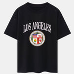 Los Angeles Coat Of Arms Print Drop Shoulder Oversize T-Shirt