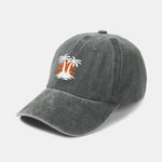 Coconut tree sunset pattern classic retro washed cotton casual baseball cap