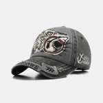 Hip Hop Shark Embroidery Pattern Denim Baseball Cap