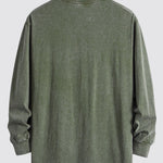 Los Angeles Slogan Print Relax Fit Long Sleeve Washed Distressed T-Shirt
