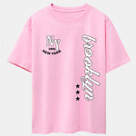 New York Brooklyn Print Drop Shoulder Oversize T-Shirt