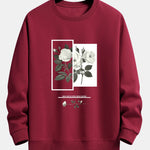White Rose Slogan Print Relax Fit Sweatshirt