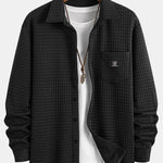 Waffle Button Up Shirt & Drawstring Corduroy Cargo Jogger Pants