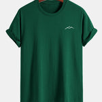 Regular Fit Mountains Print Cotton T-Shirt