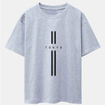 Stripe Tokyo Print Drop Shoulder Oversize T-Shirt