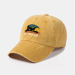 Black Cat Pattern Casual Decoration Washed Cotton Baseball Cap