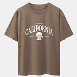California Slogan Print Drop Shoulder Oversize T-Shirt