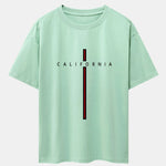 California Stripe Print Drop Shoulder Oversize T-Shirt