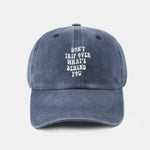 Personalized Slogan Classic Retro Washed Cotton Baseball Cap