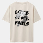 Rose Slogan Back Print Drop Shoulder Oversize T-Shirt