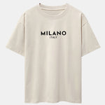 Milano Italy Print Drop Shoulder Oversize T-Shirt