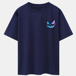 Colorful Evil Face Print Drop Shoulder Oversize T-Shirt