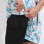Flamingo Tropical Print Swim Shorts With Compression Liner